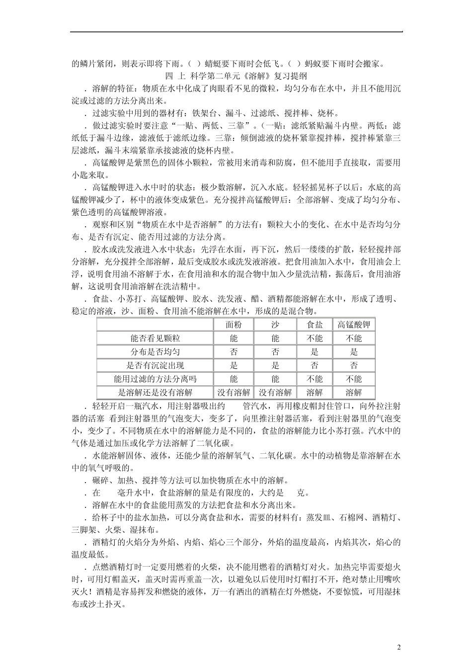四年级科学上册期末复习题重点知识教科版_第2页