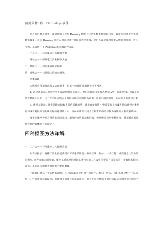 四种抠图法用PS更换背景照片