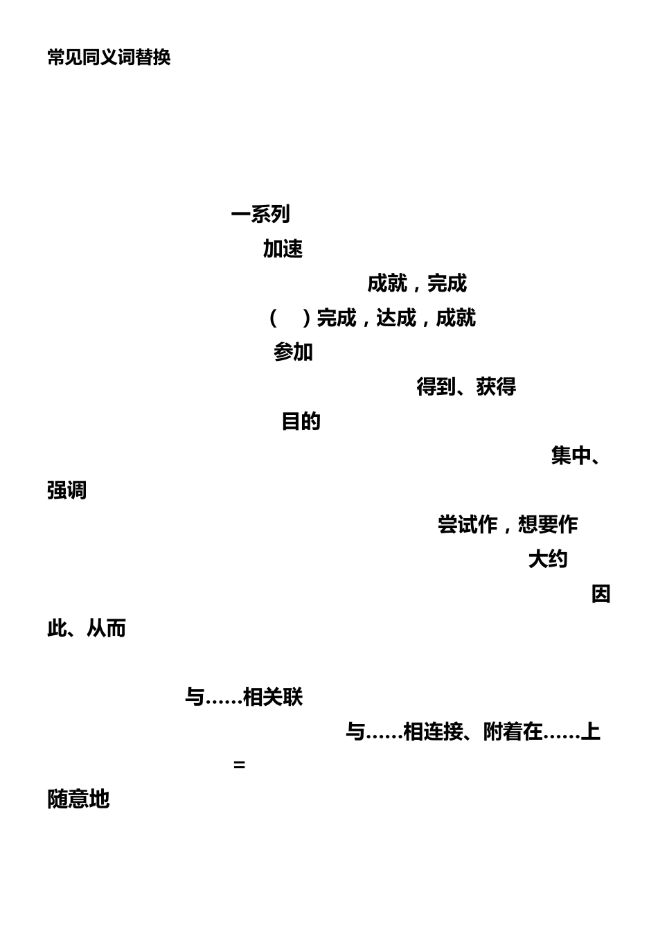 四级常见同义词替换_第1页