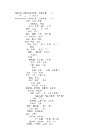四级核心词汇高频词汇表(高手浓缩300词)
