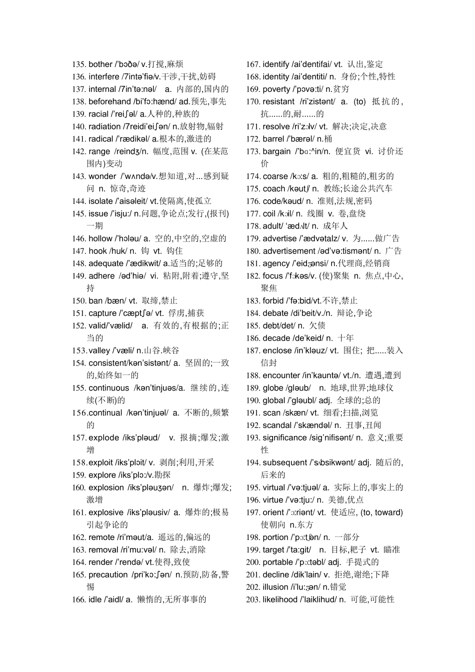 四级高频词汇带音标版_第3页