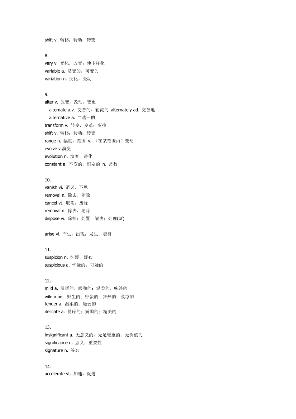 四级高频词汇近义词、形近词重排对比联系记忆版_第2页