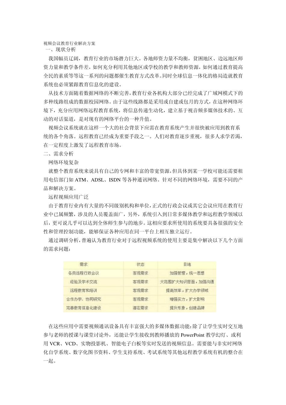 四维灏景视频会议教育行业解决方案_第1页