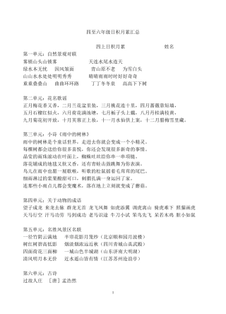 四至六年级日积月累汇总
