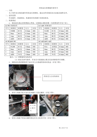 四角加压研磨操作指南