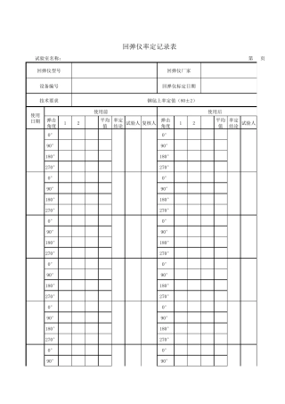 回弹仪使用前及使用后率定记录