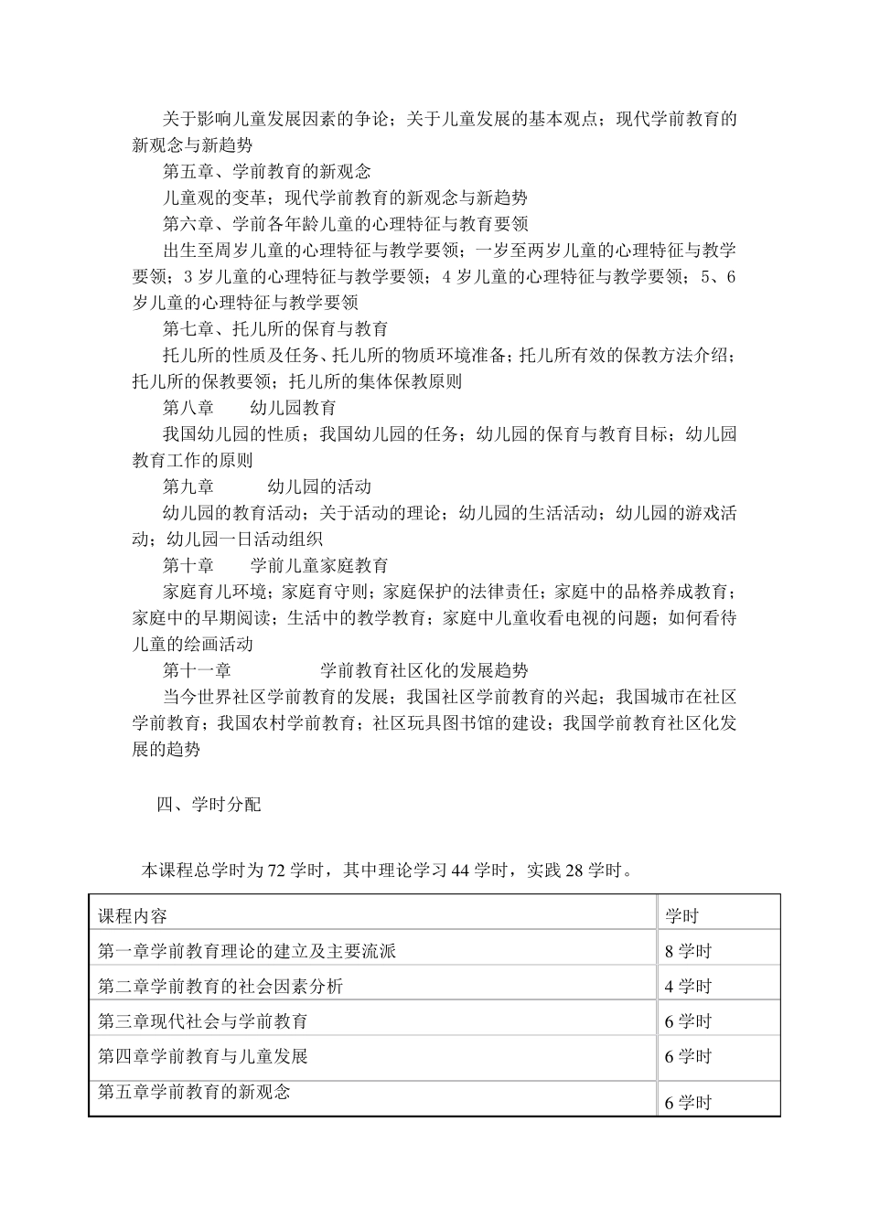 学前教育学教学大纲和考试大纲_第2页