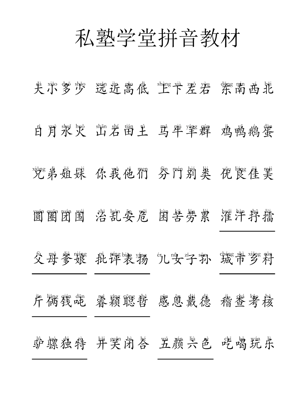 学前班生字表(带拼音)_第1页