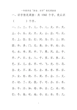 学前识字及拼音(1500多字)