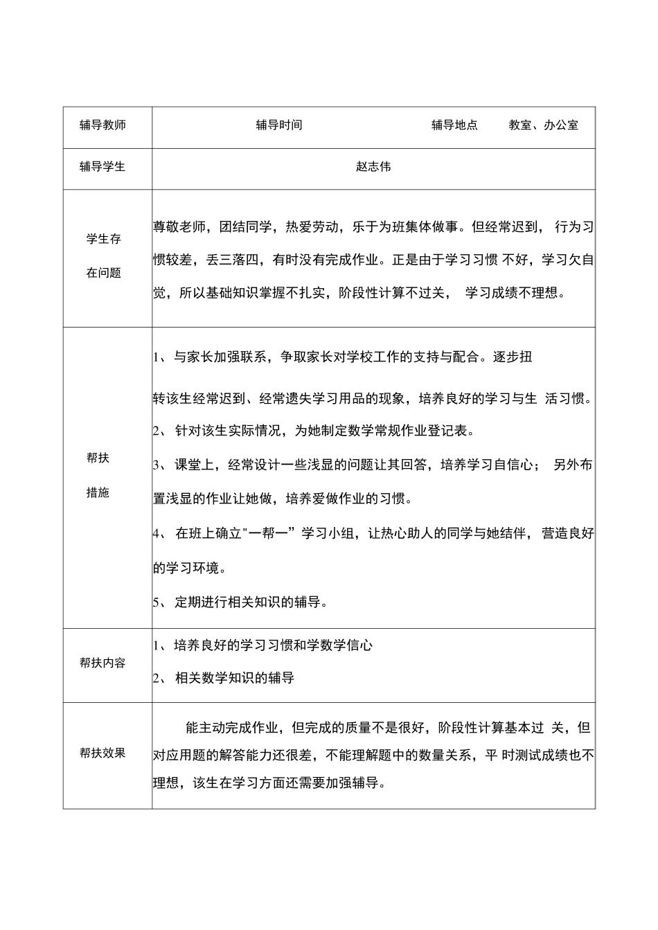 学困生帮扶记录表格_第3页