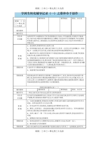 学困生转化记录表