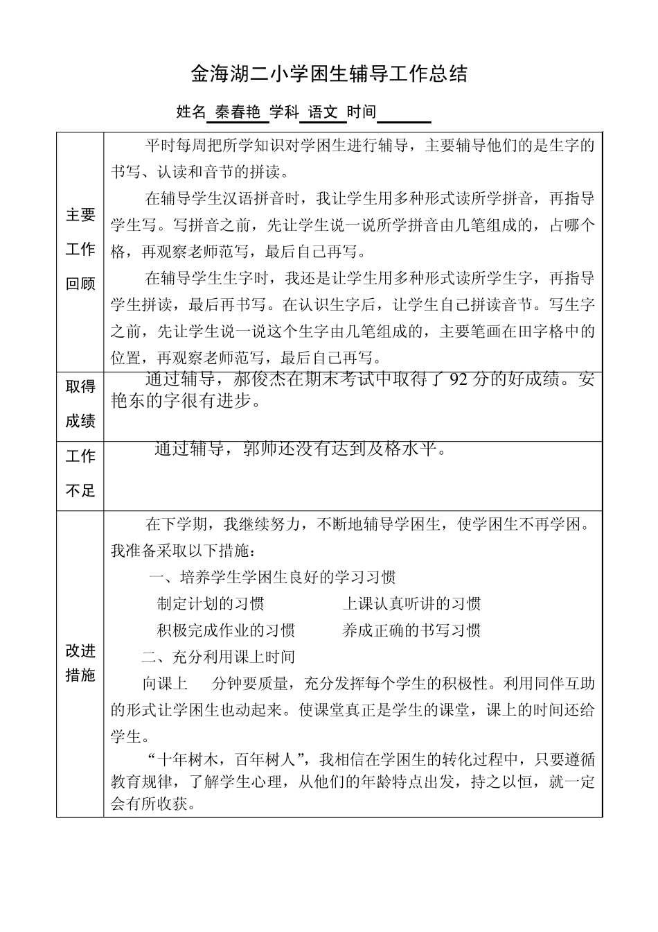 学困生辅导记录_第2页