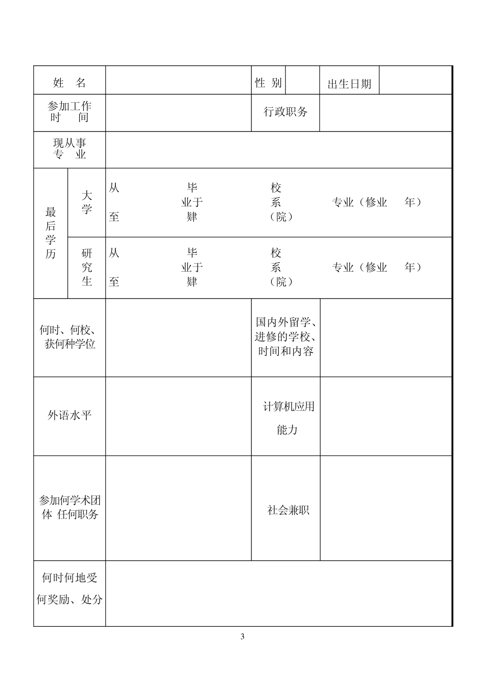 学术,技术能力评议表_第3页