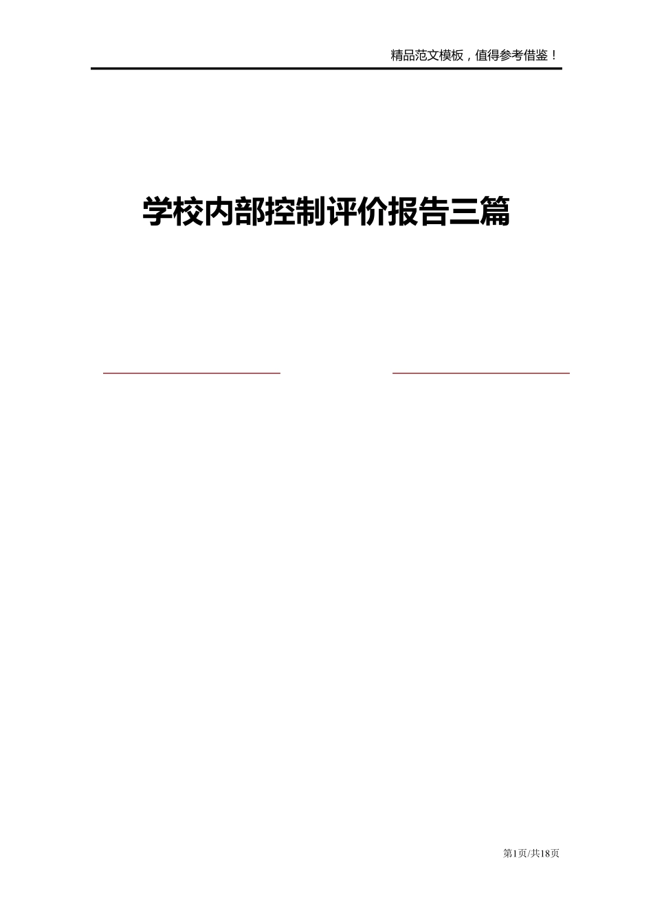 学校内部控制评价报告三篇_第1页