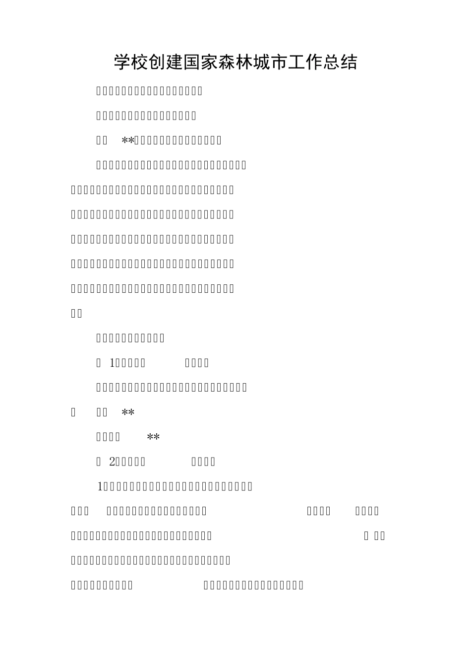 学校创建国家森林城市工作总结_第1页