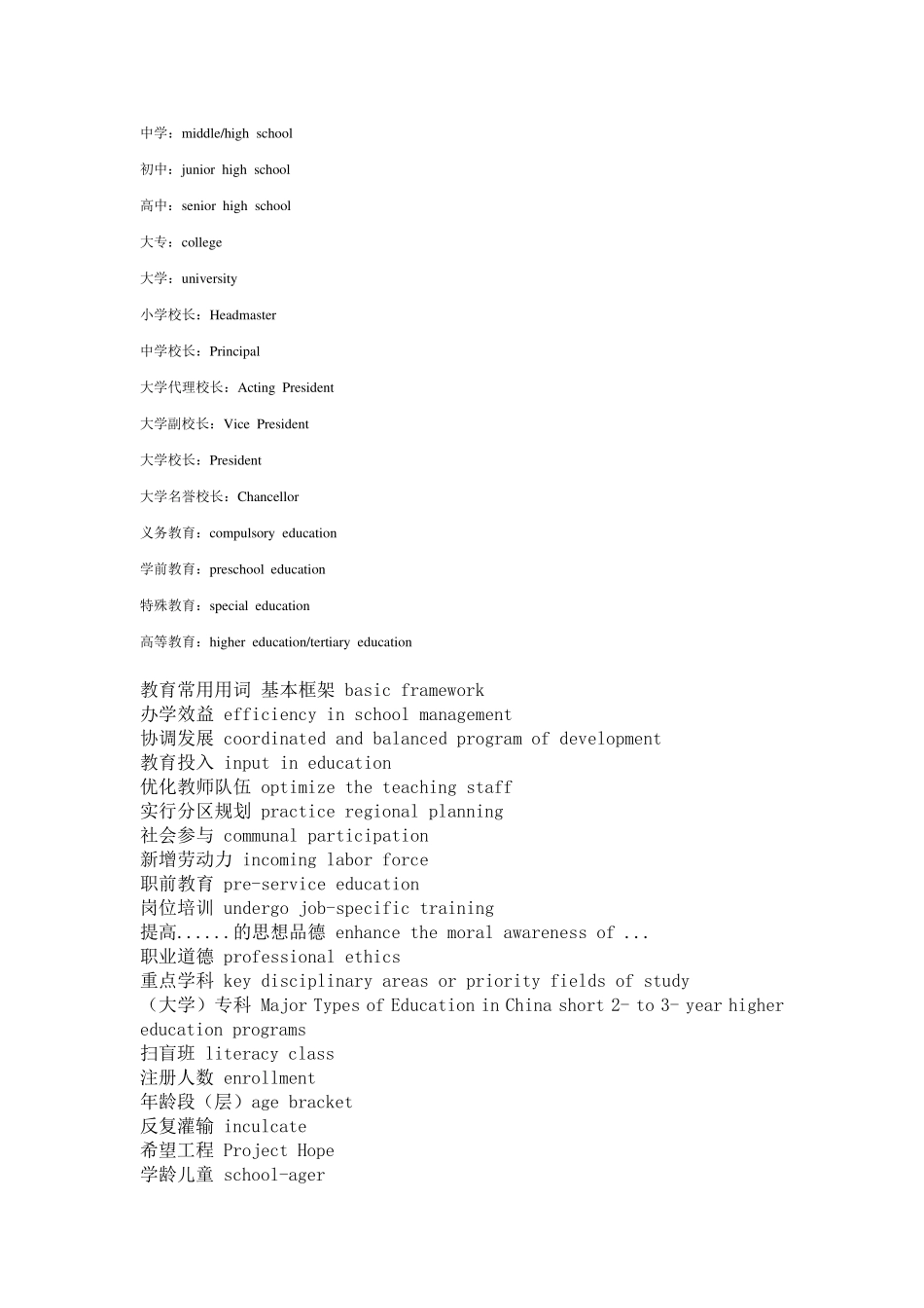 学校和教育相关英文词汇_第3页