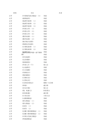 学校图书目录