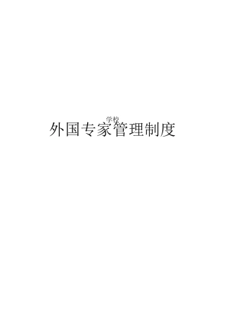 学校外国专家管理制度