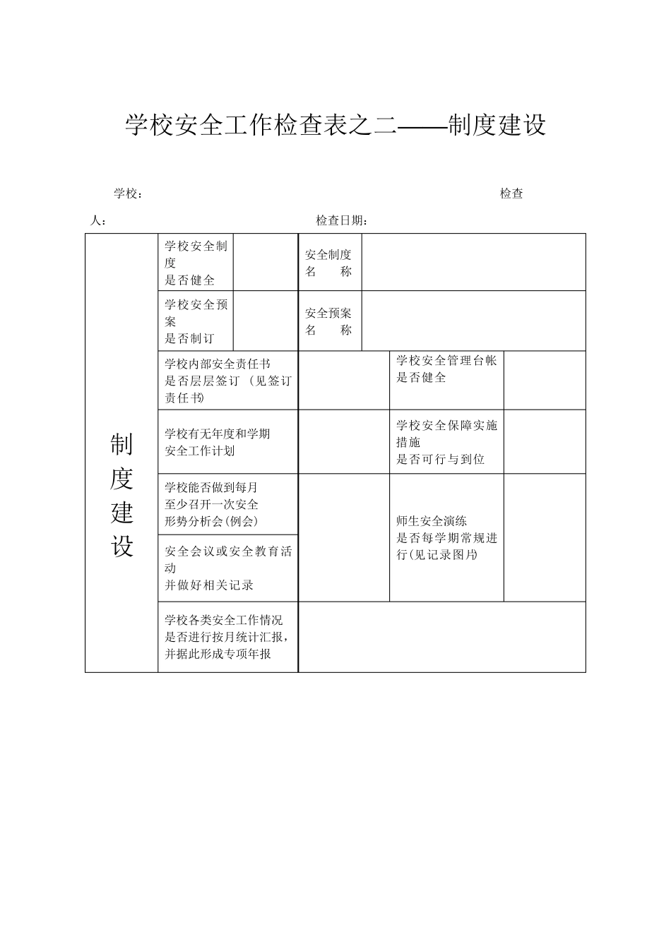 学校安全工作检查表_第2页