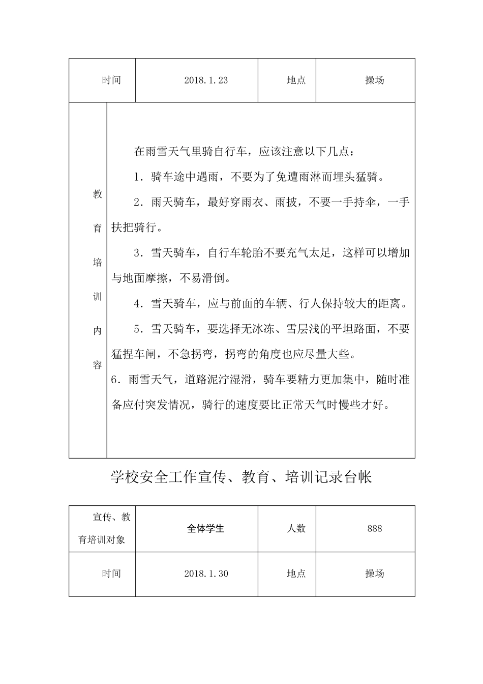 学校安全教育安全培训记录含详细内容完美版_第3页