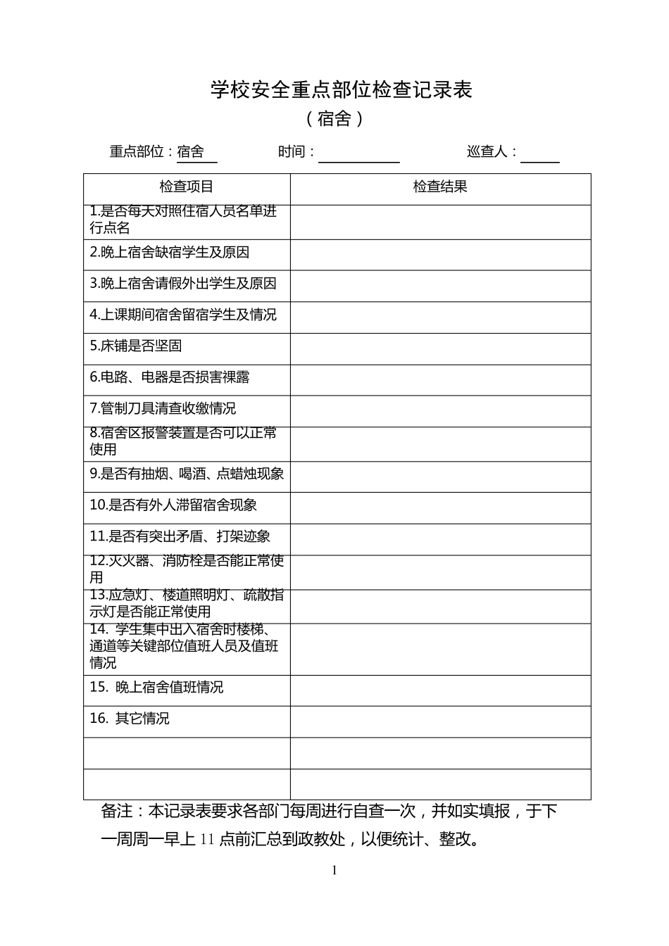 学校安全检查管理台账_第1页
