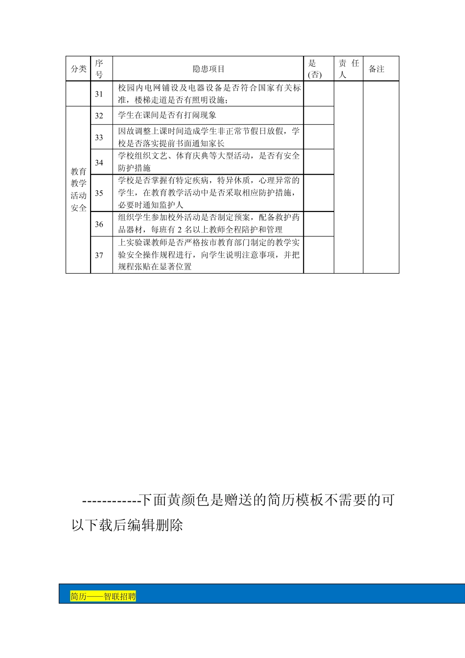 学校安全隐患排查表_第3页