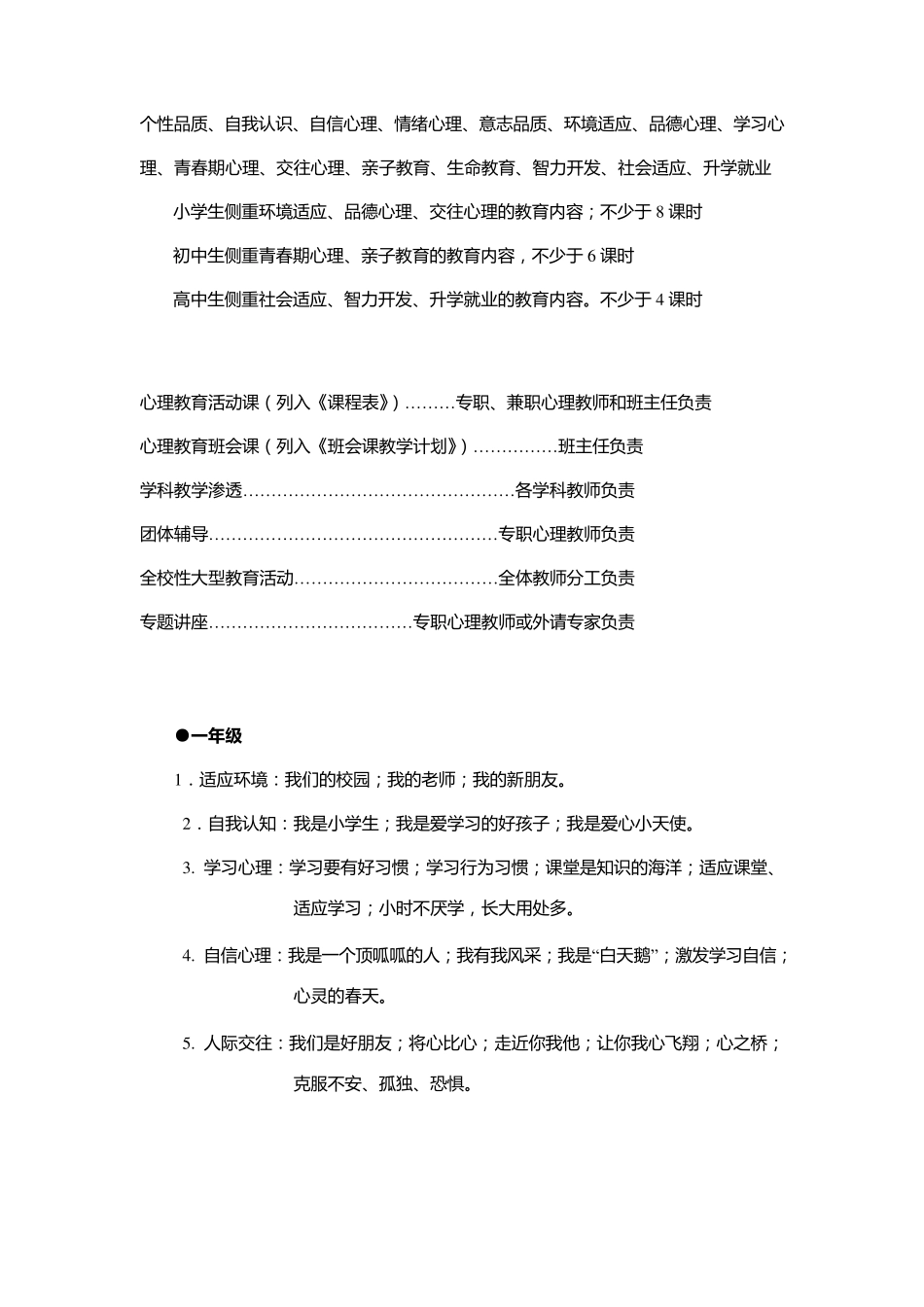 学校心理健康教育课程设置_第1页