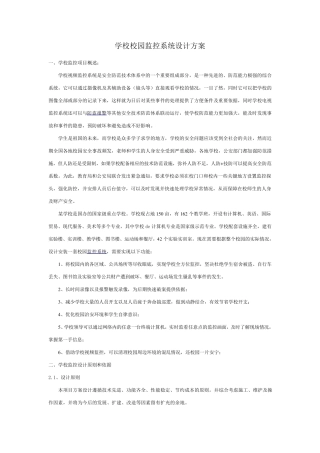 学校校园监控系统设计方案(200多监控摄像头上电视墙)