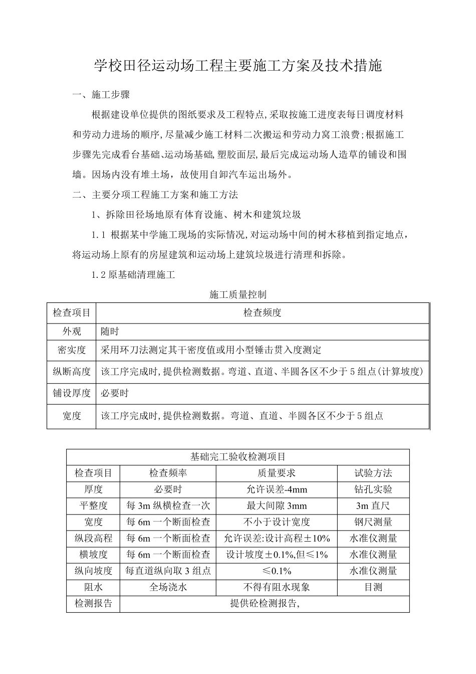 学校田径运动场工程主要施工方案及技术措施_第1页