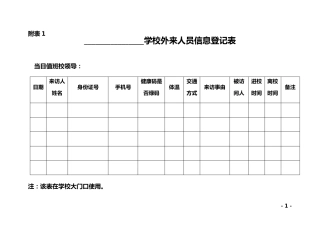 学校疫情防控使用表格