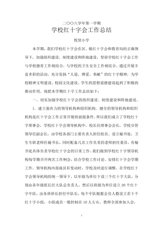 学校红十字会工作总结