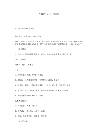 学校艺术团组建方案