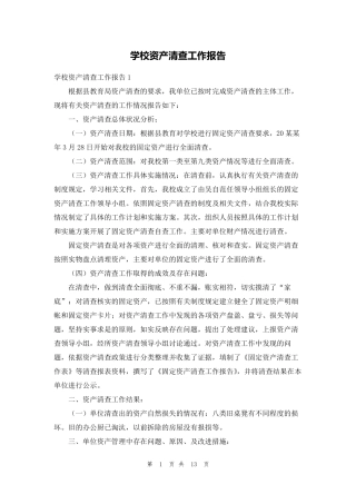 学校资产清查工作报告