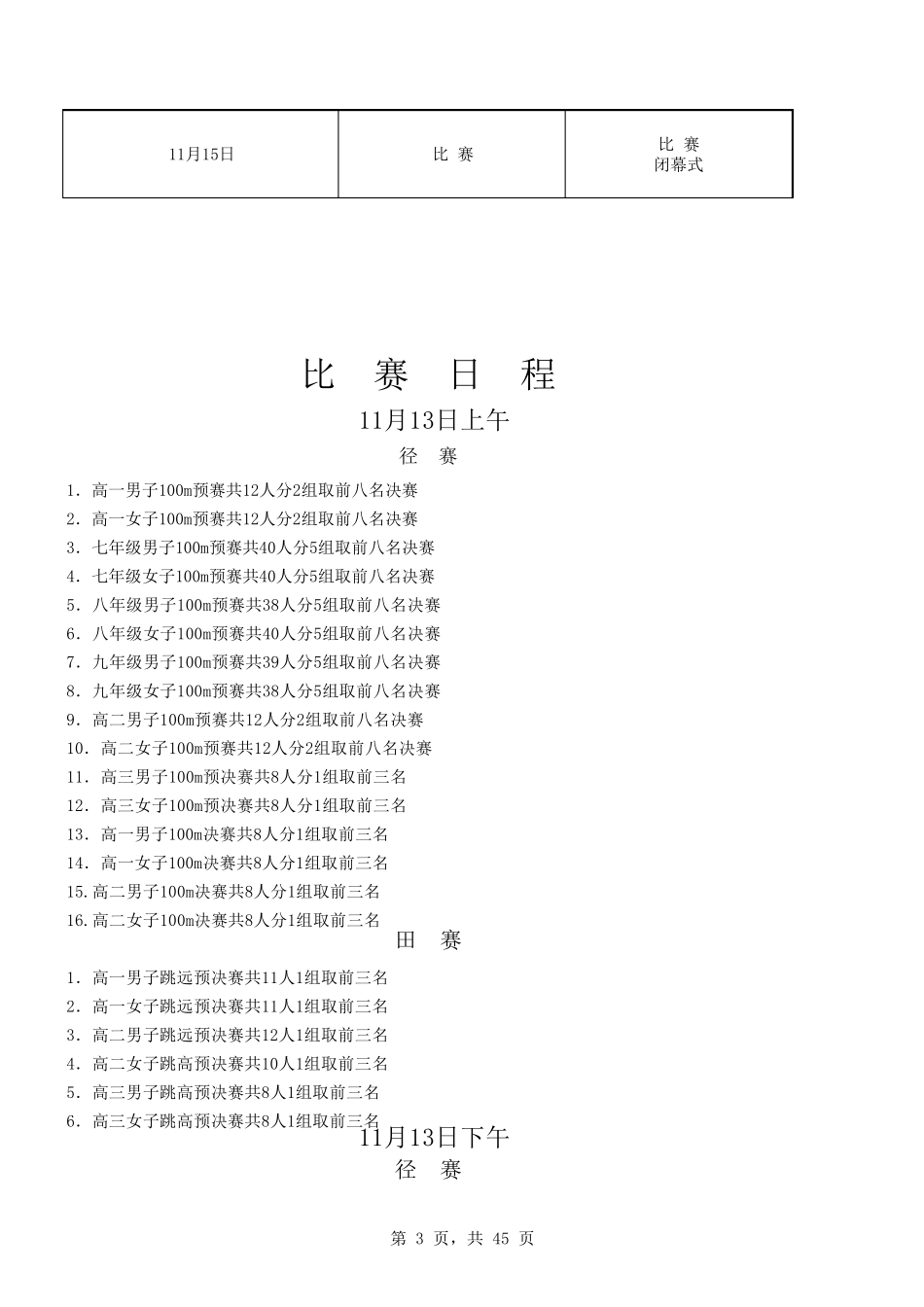 学校运动会秩序册模板_第3页