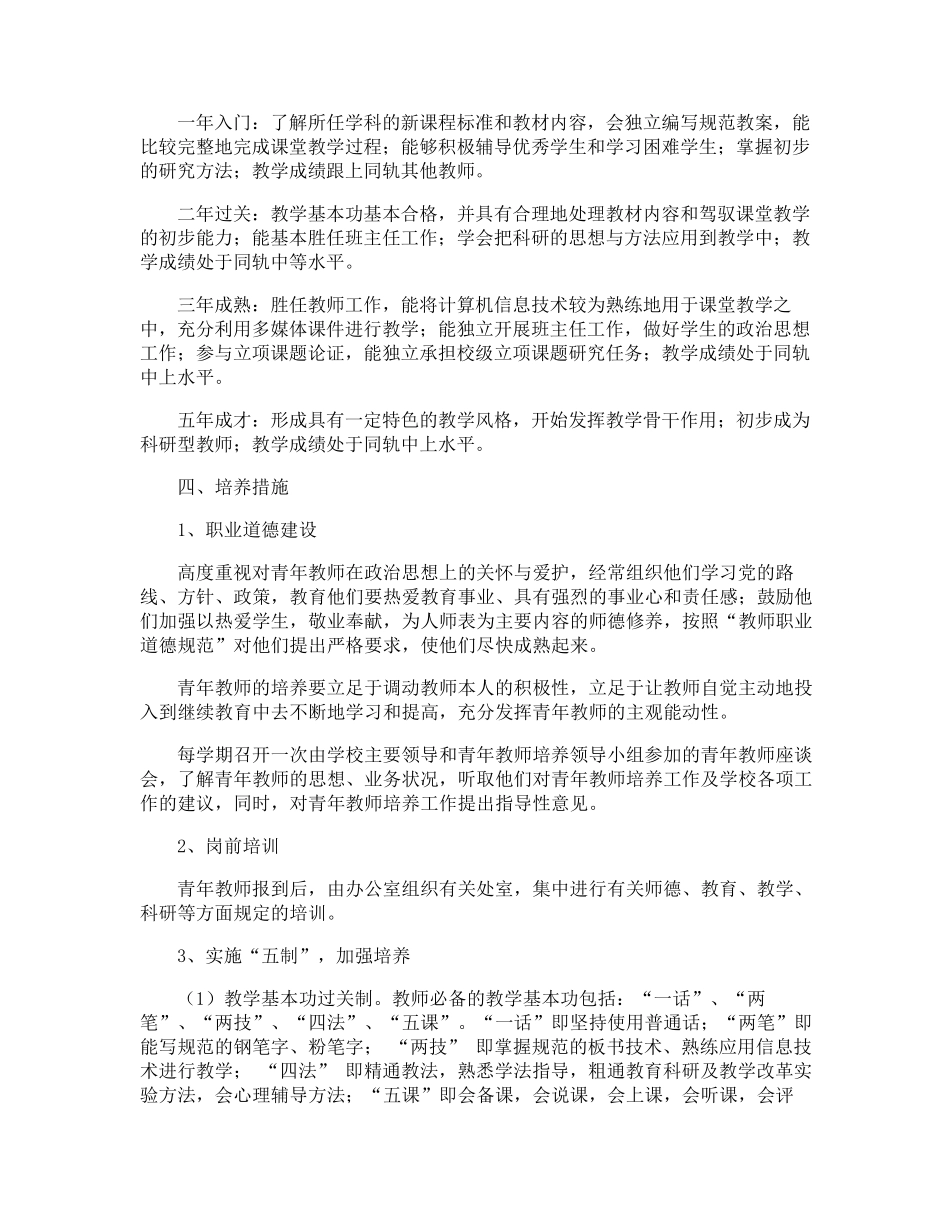 学校青年教师培训方案_第2页