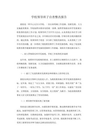 学校领导班子自查情况