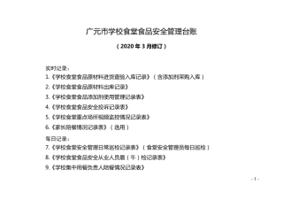 学校食堂食品安全管理台账