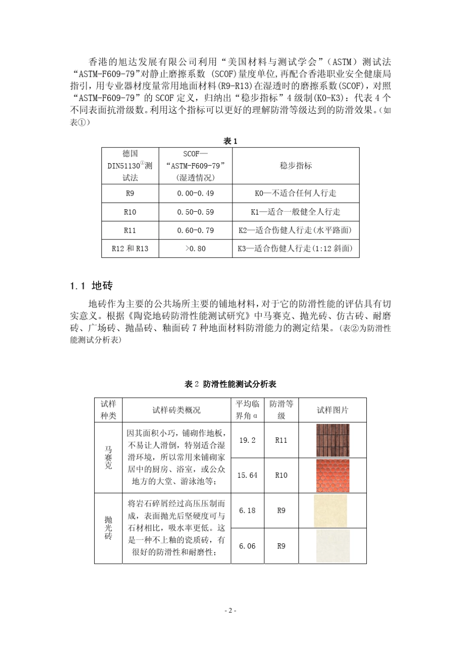 学校餐厅地砖防滑性能报告_第2页