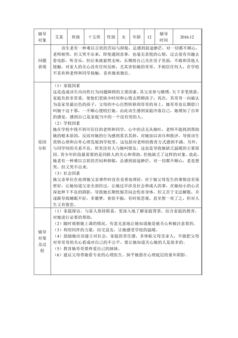 学生心理健康教育辅导记录表_第2页