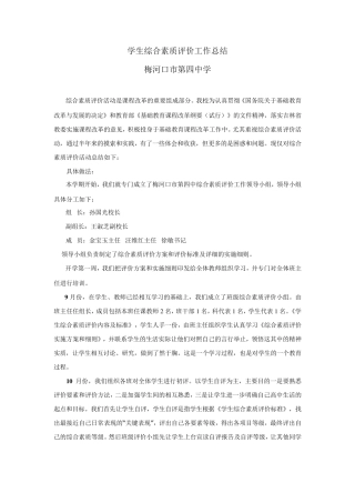 学生综合素质评价工作总结.08