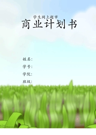 学生网上超市商业计划书