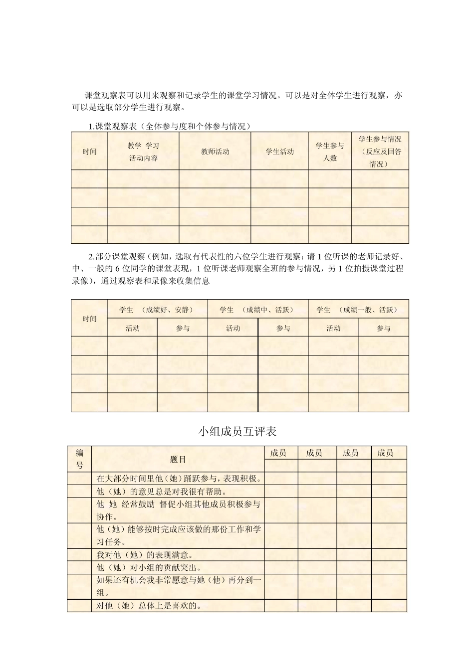 学生课堂各种活动评价量规样表_第2页