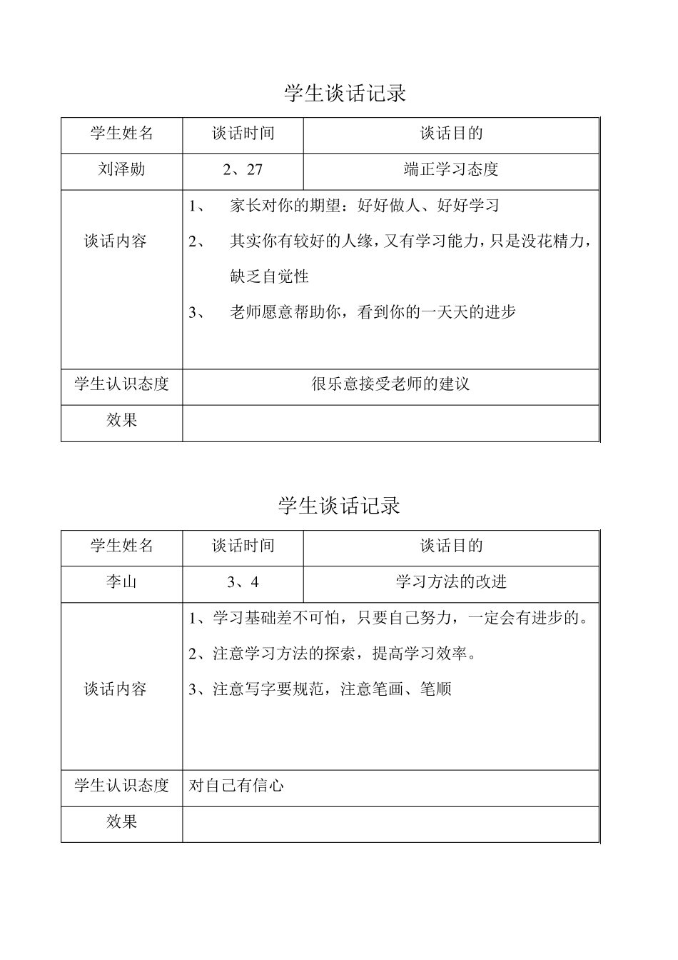 学生谈话记录2_第2页