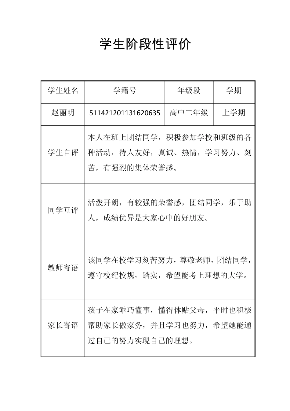 学生阶段性评价_第2页