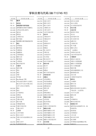 学科分类与代码(GBT1374592)