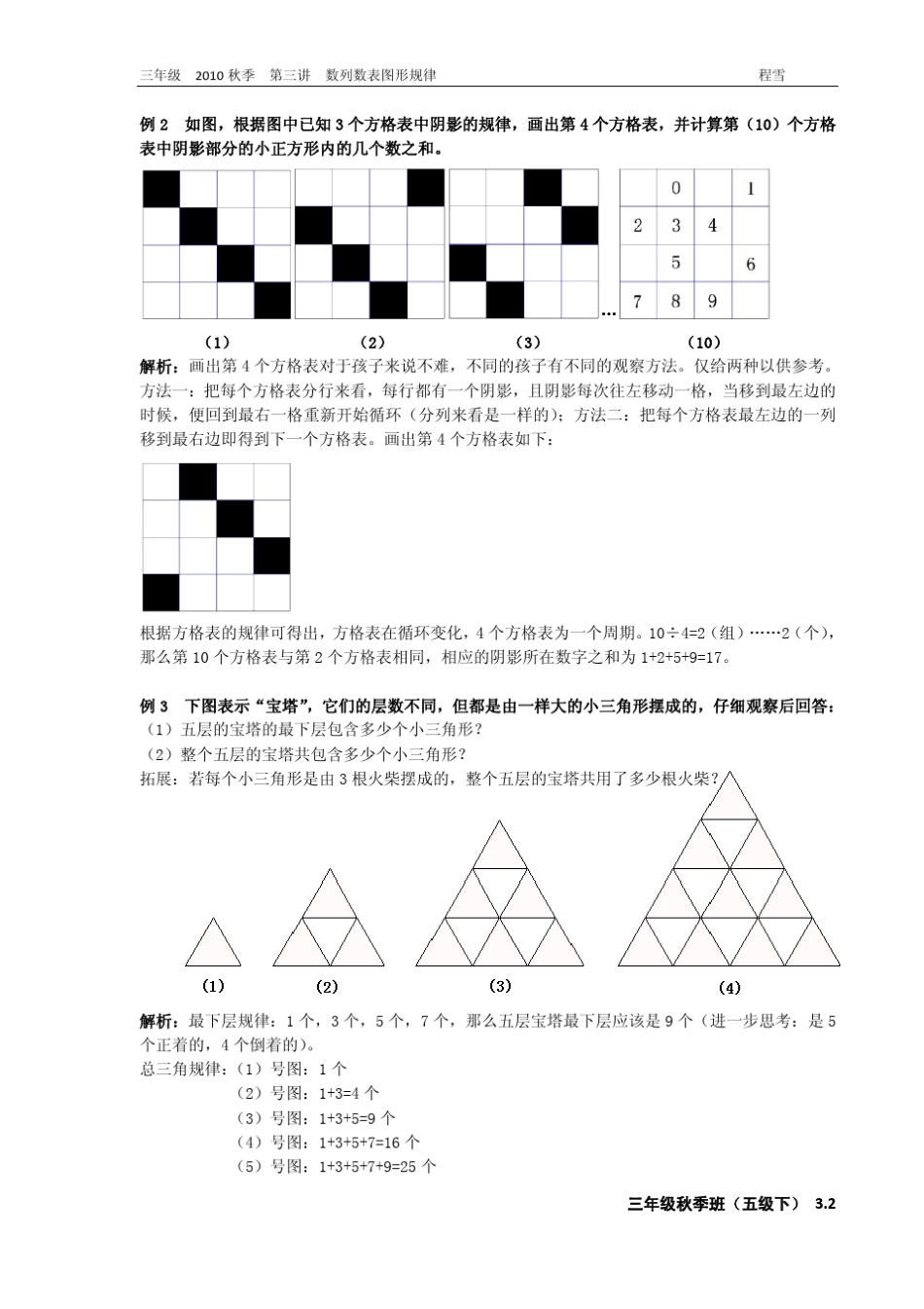 学而思三年级第三讲(数列图形规律)_第2页