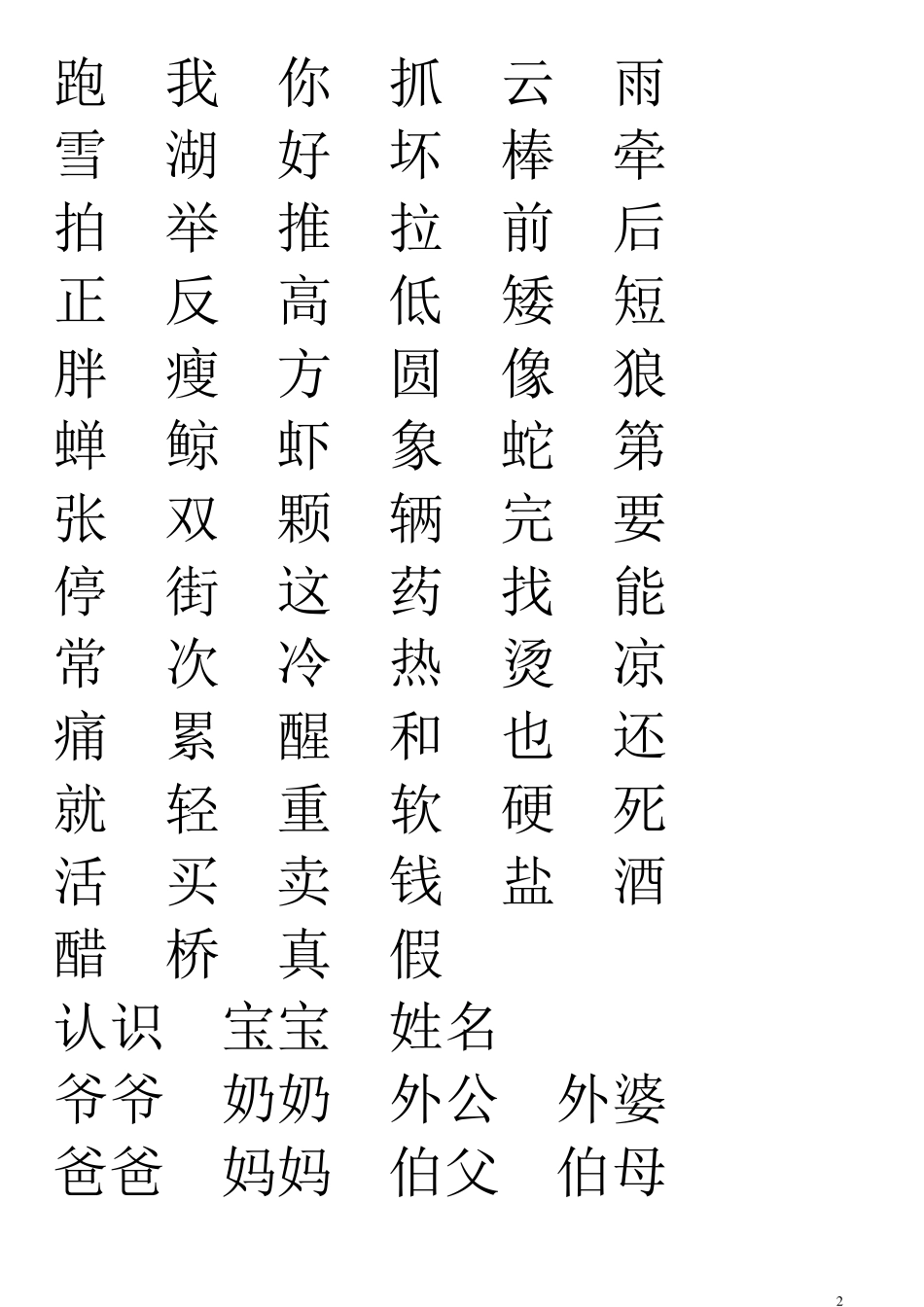 学龄前儿童必识字_第2页