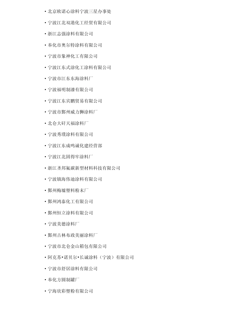 宁波市涂料行业协会会员单位一览2011_第2页