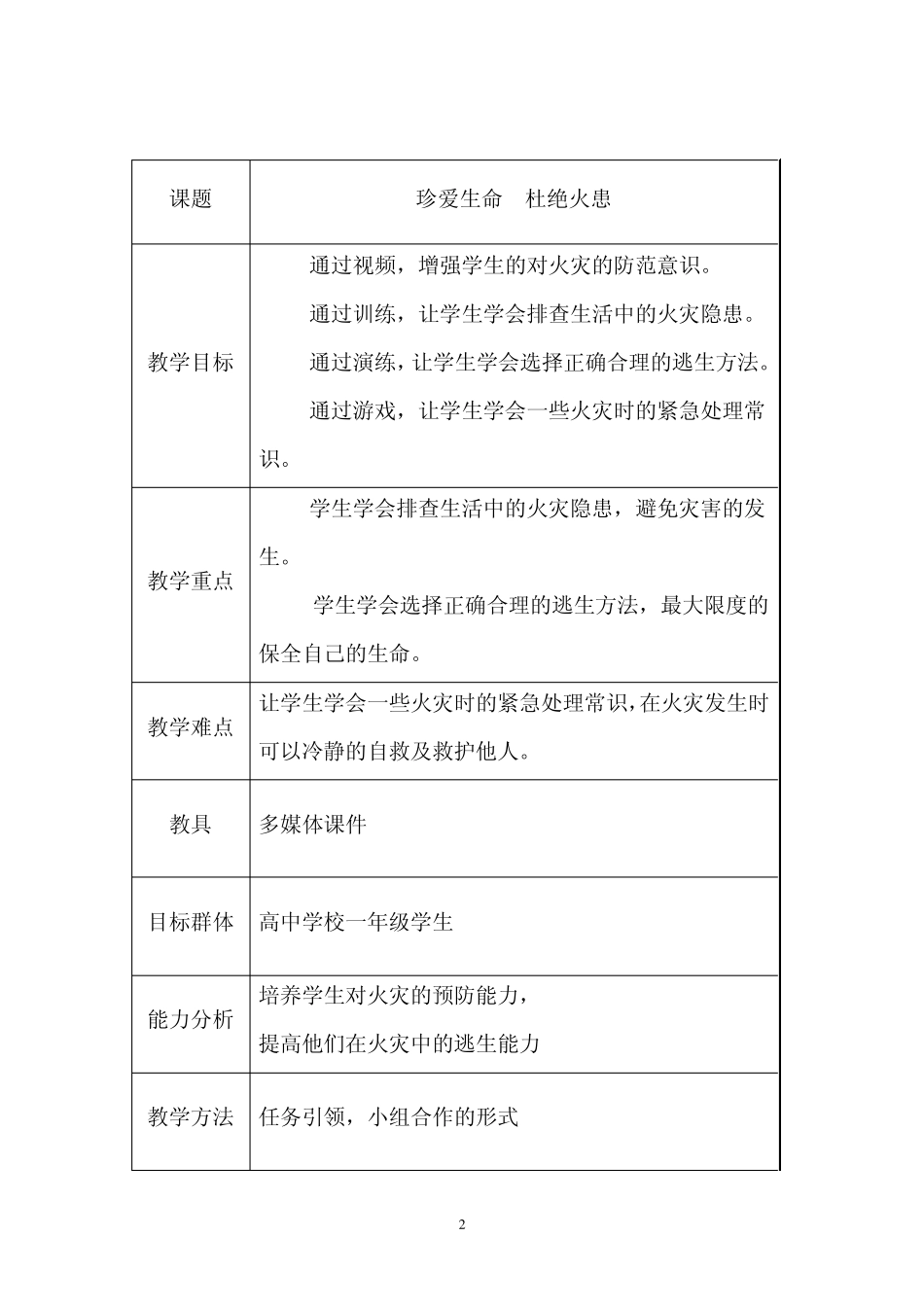 安全优质课教案_第2页