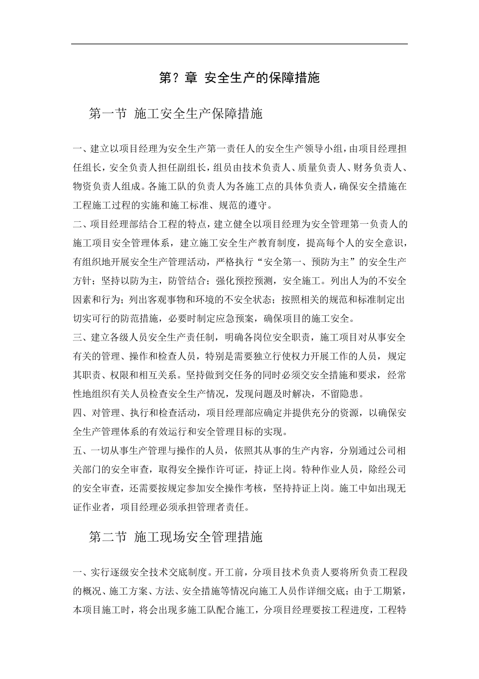 安全保障措施(类型一)模板_第1页